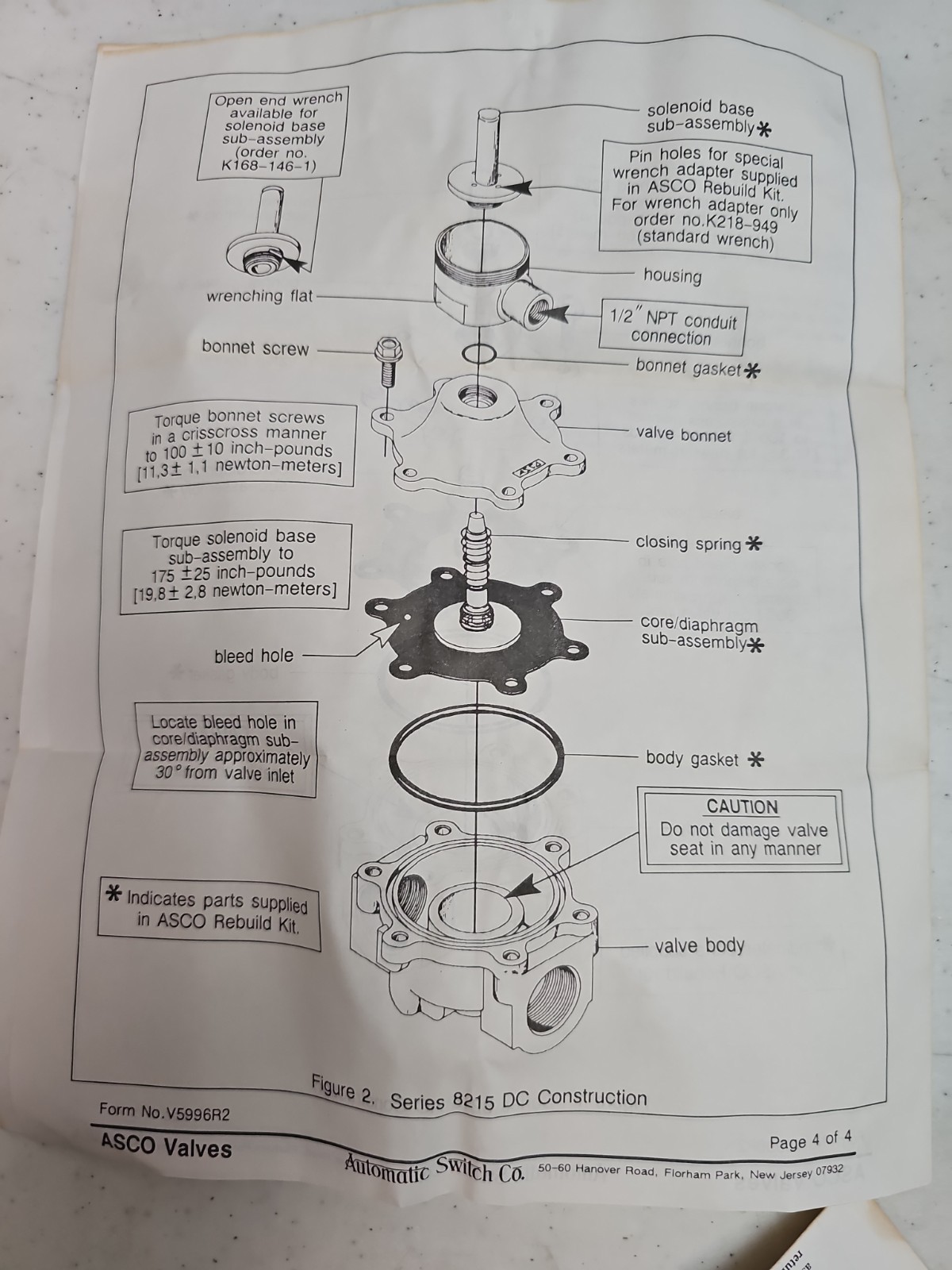 ASCO Fuel Gas Solenoid # 8215B50 – 25 PSI – 1″ NPT – 120 VAC Coil (09988-Tub-G)