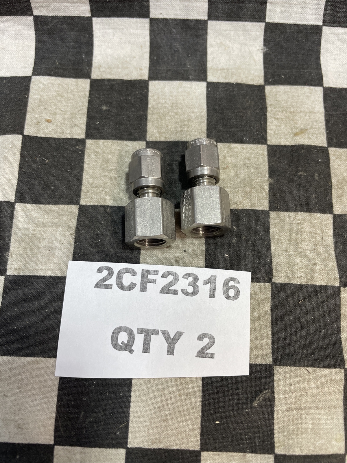 HOKE 2CF2316 & 2U316, FEMALE ADAPTER & UNION 1/8″, LOT OF 3 SHIPSAMEDAY#J21