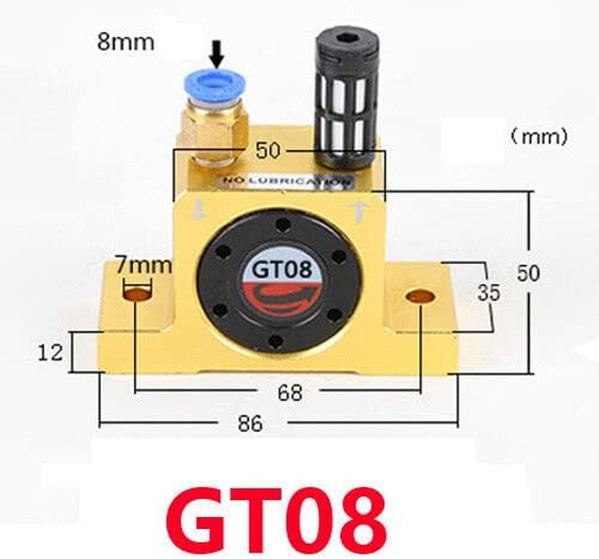(2-Pieces) GT8 1/8” Pneumatic Turbine Vibrators, Silent Golden Industrial Turbi