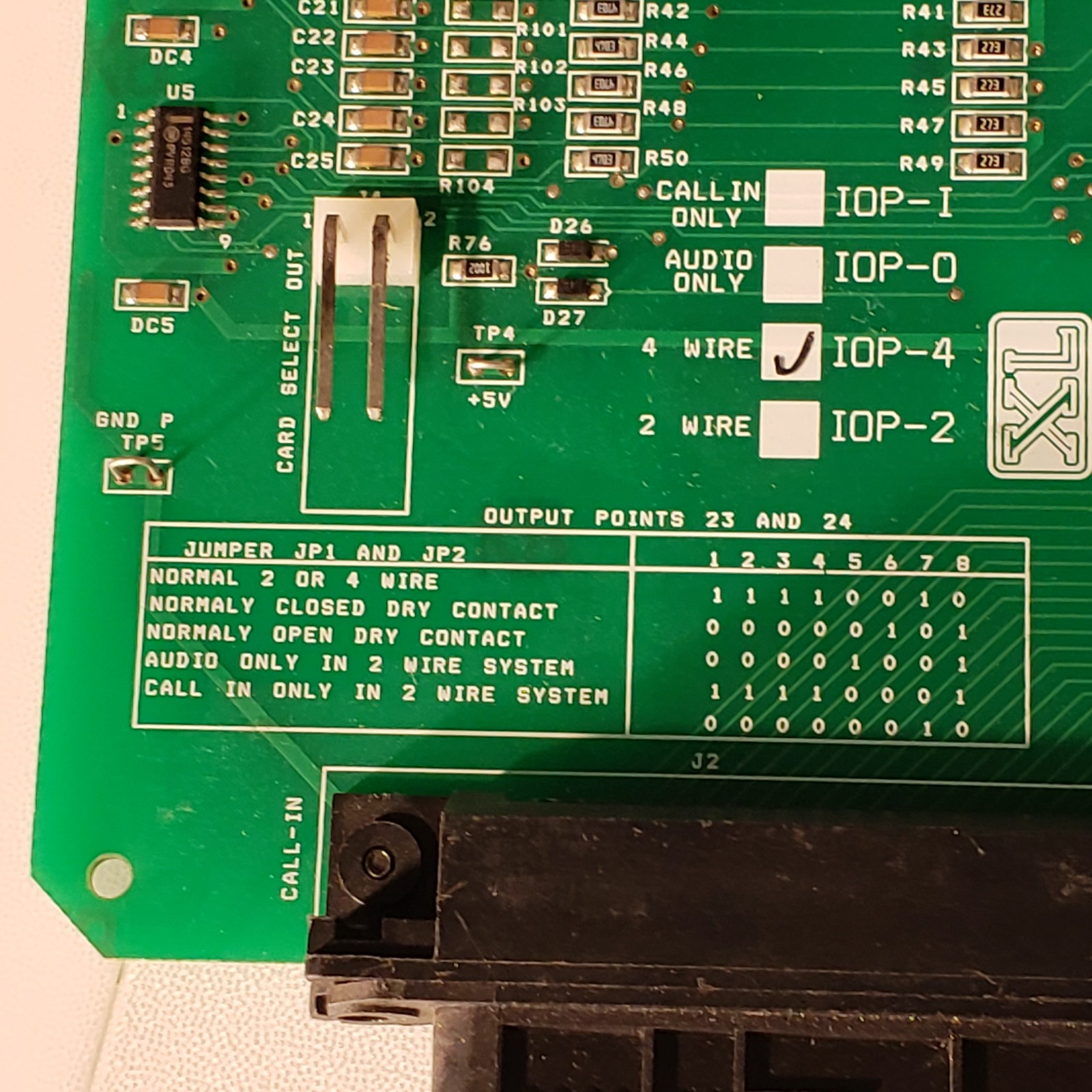 Telecor IOP-4 Rev 0.2 4 Wire File E-37 Plug In Module Control Board