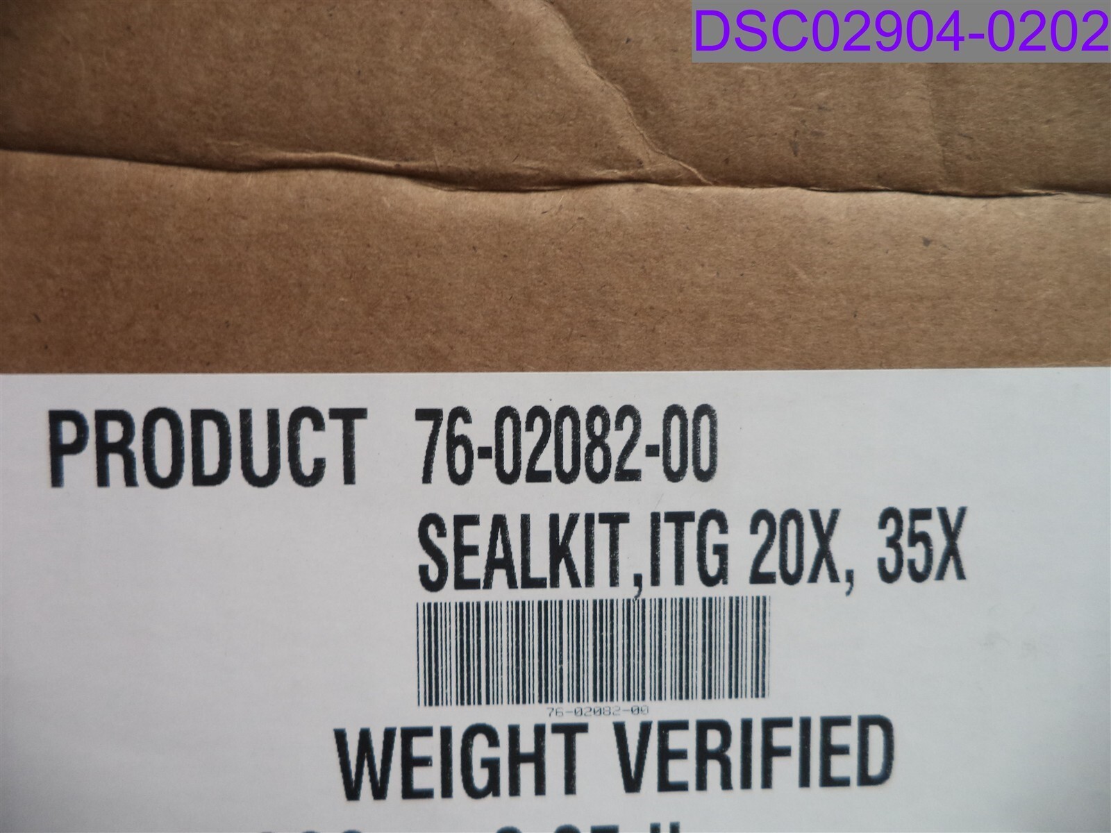 Qty = 27: Seal Kit ITG 20X, 35X P/N 76-02082-00