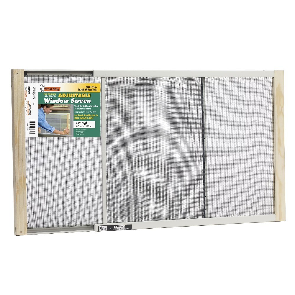 Frost King AWS1537/6W W.B. Adjustable Window Screen, 15″ High with Wood Frame,