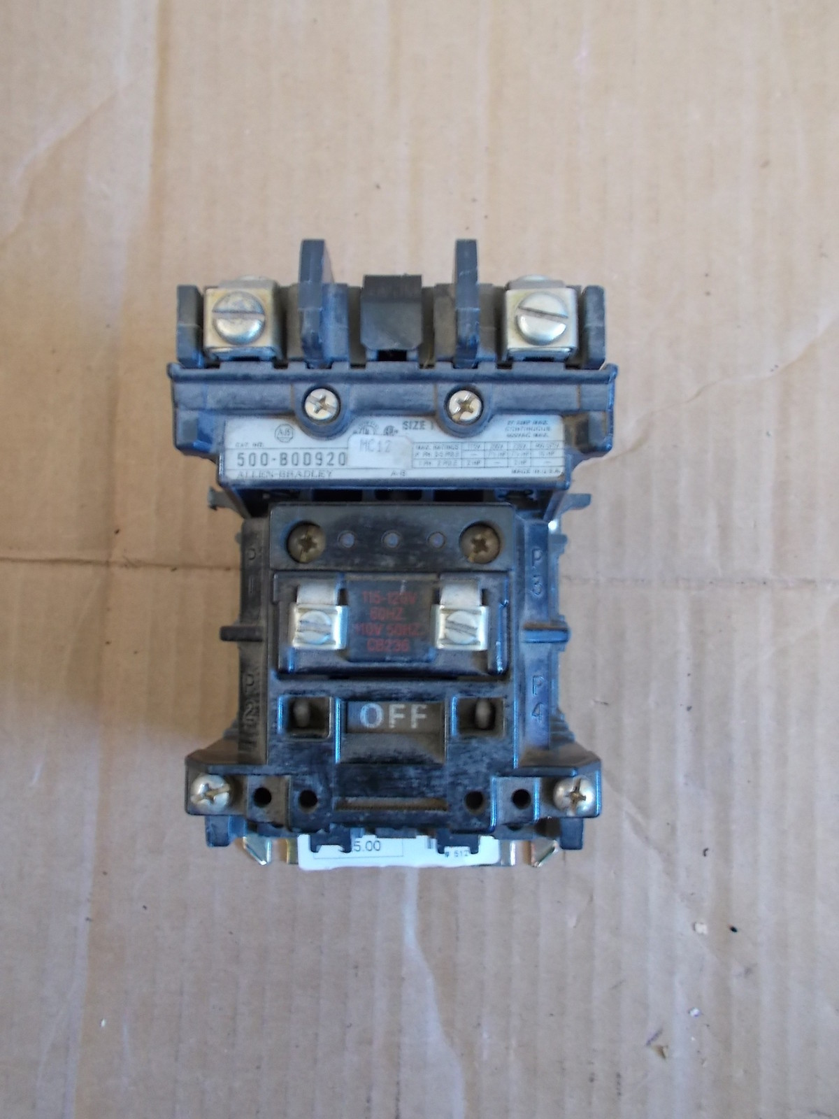 Allen Bradley 500-BOD920 size 1 Contactor *FREE SHIPPING*