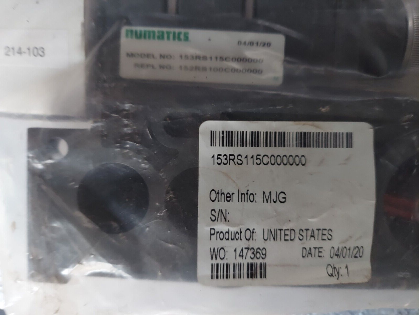 New Numatics 153RS115C000000 Regulator