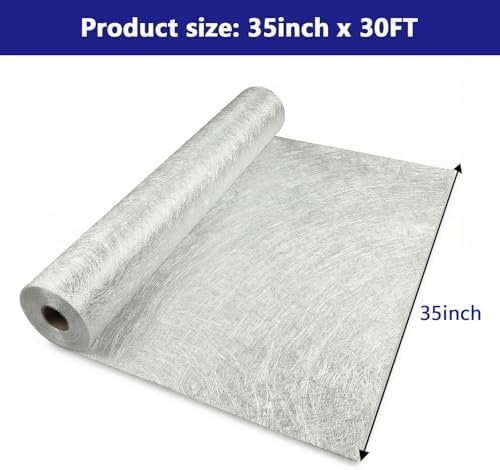 Fiberglass Mat Roll 35″ x 10 Yards (30 ft) – 1.5 oz/sqft Chopped Strand Mat (…