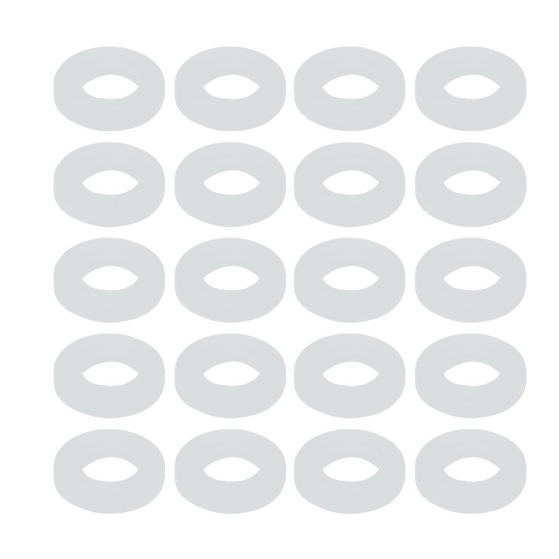 20Pc White Silica Gel Round Flat Washer Assortment Size 10x19x3mm Flat Washer