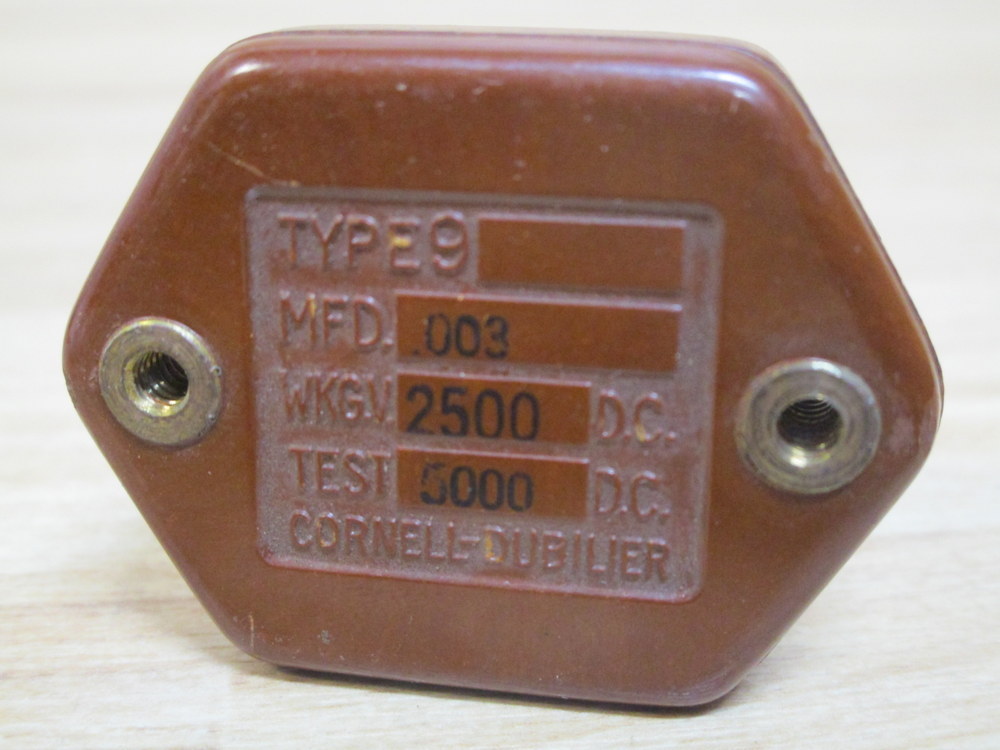 Cornell Dubilier TYPE 9 Capacitor MFD-.003