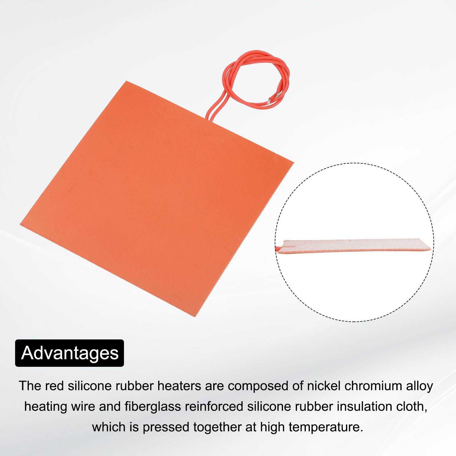 Silicone Heating Pad 12V 150W Heater Film Plate 150mmx150mm Heater Mat