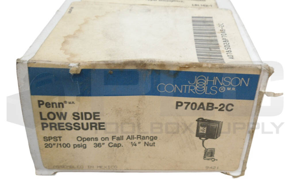NEW JOHNSON CONTROLS P70AB-2C LOW SIDE PRESSURE GAUGE 20″ / 100PSIG *READ*