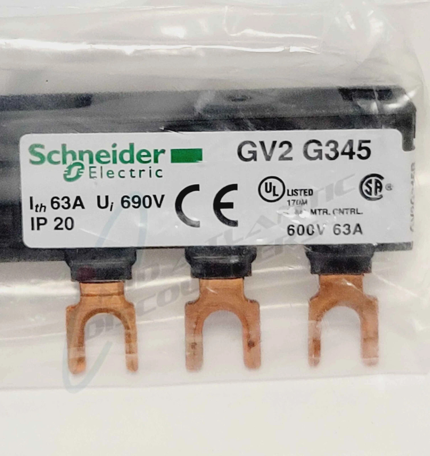 Schneider Electric GV2G345 Busbar Link, 3-Phase, 63A, 690V, TeSys GV2 Series