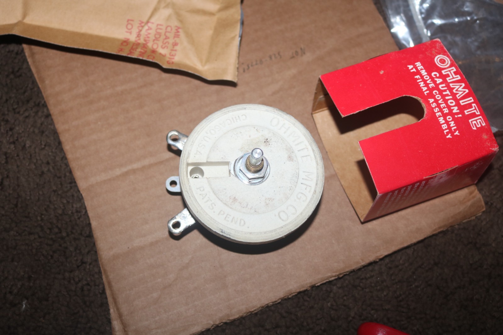 NOS Ohmite 100 Watt ceramic potentiometer model K RKS7K5 7K5 Ohms