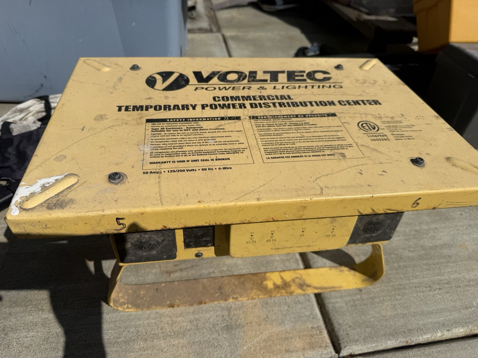Voltec 125/250V 50 Amp Temporary Power Distribution Center Used