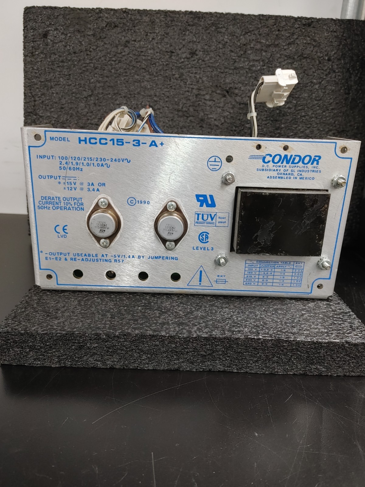 CONDOR HCC15-3-A+ 15V 3A Output Power Supply