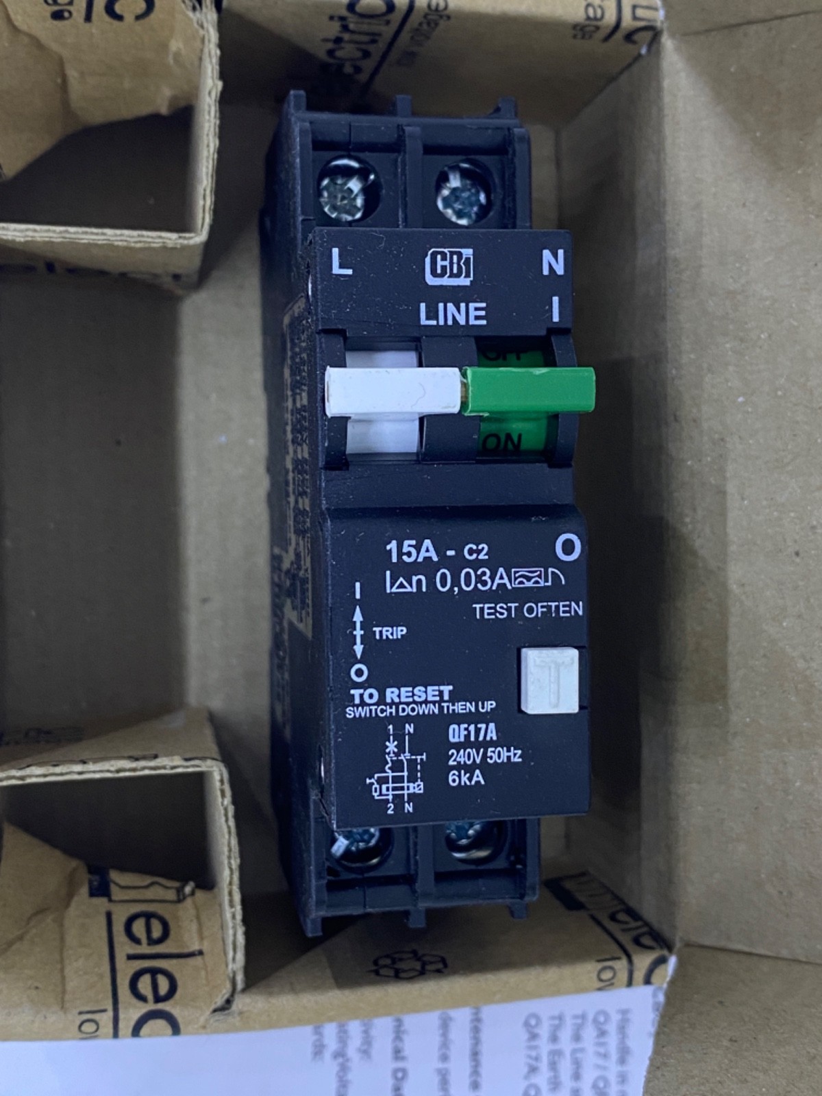 CBI C15A2P-GFI QF17A15 QF17A 15A 240VAC Ground Fault Breaker American Electric