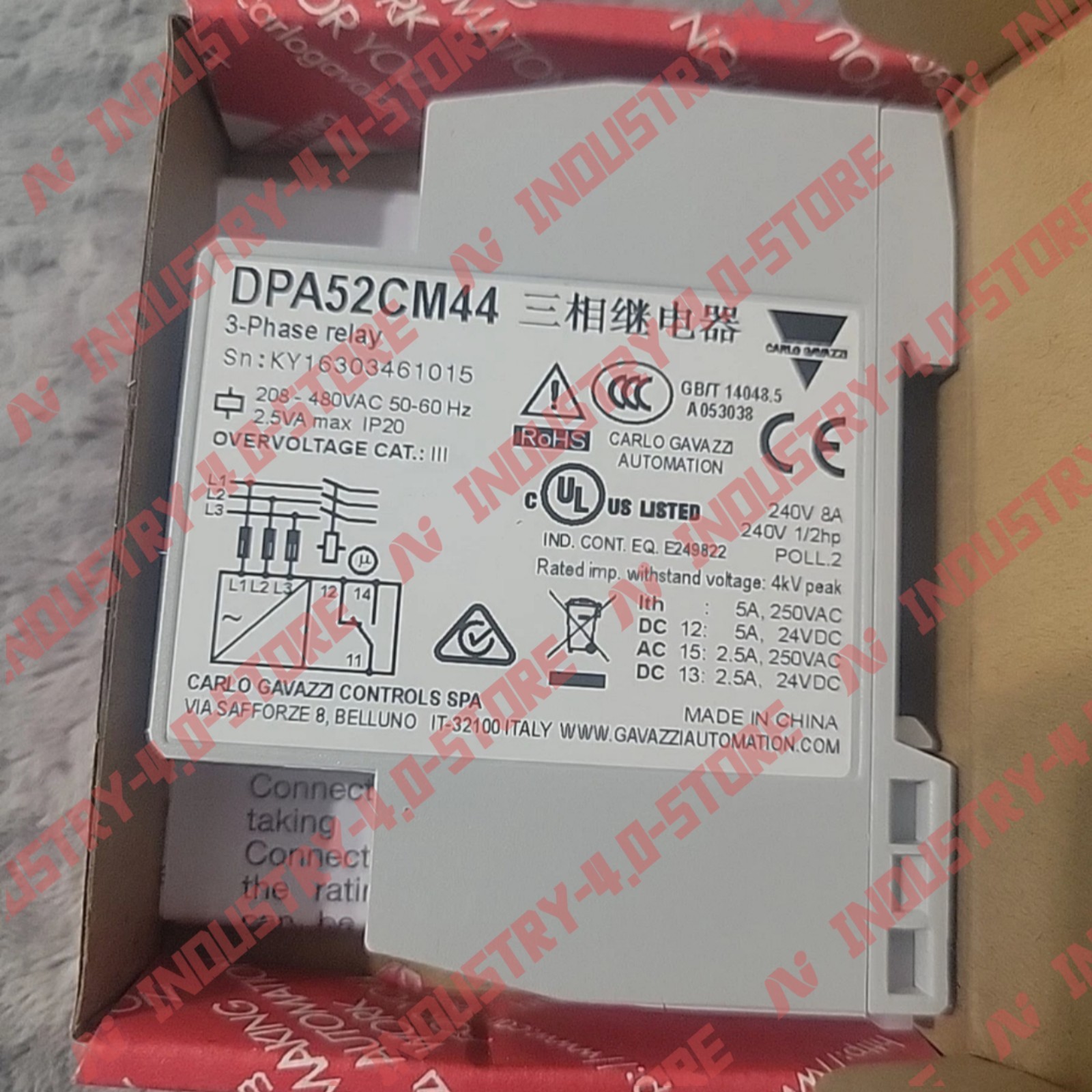 Carlo Gavazzi DPA52CM44 Three-Phase Relay#1pcs new in box