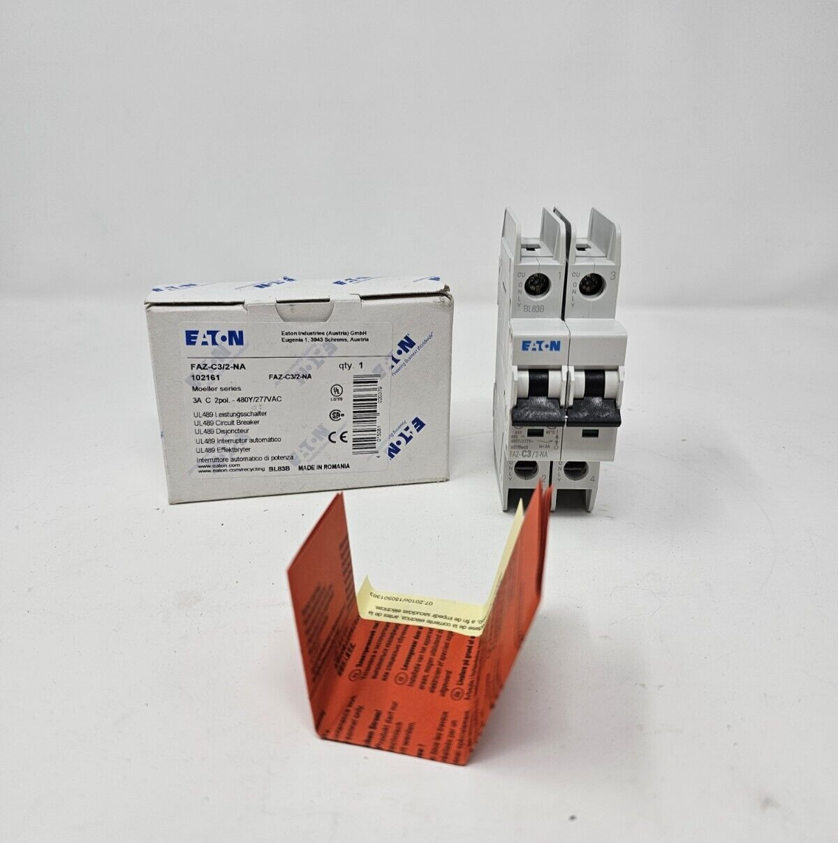 EATON FAZ-C3/2 250V 3A, Circuit Breaker – New