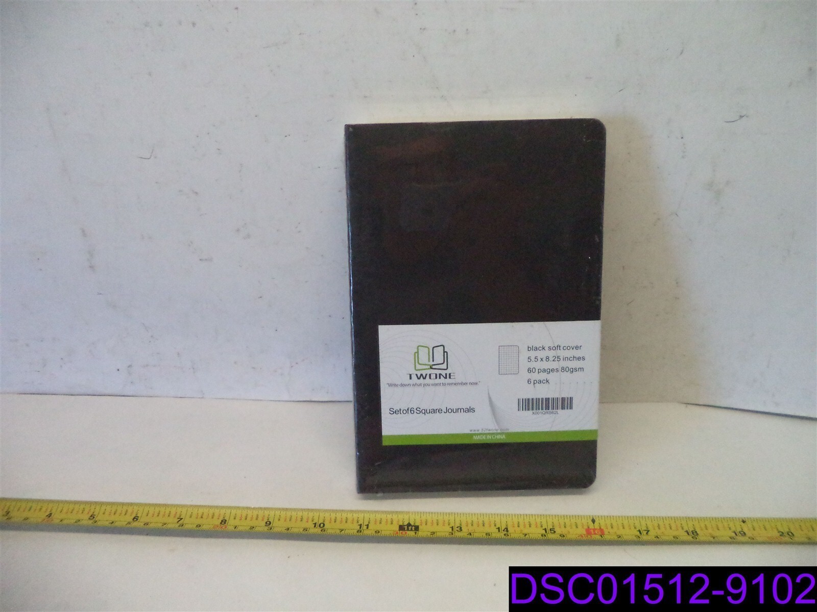 Qty = 1 Pack of 6: Twone Black Soft Cover Travel Journal 5.5″ x 8.25″ 60 Page