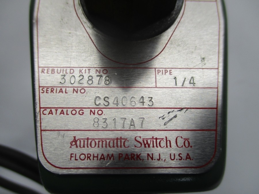 ASCO 8317A7 110/120V 5-80PSI 1/4″ NSNP