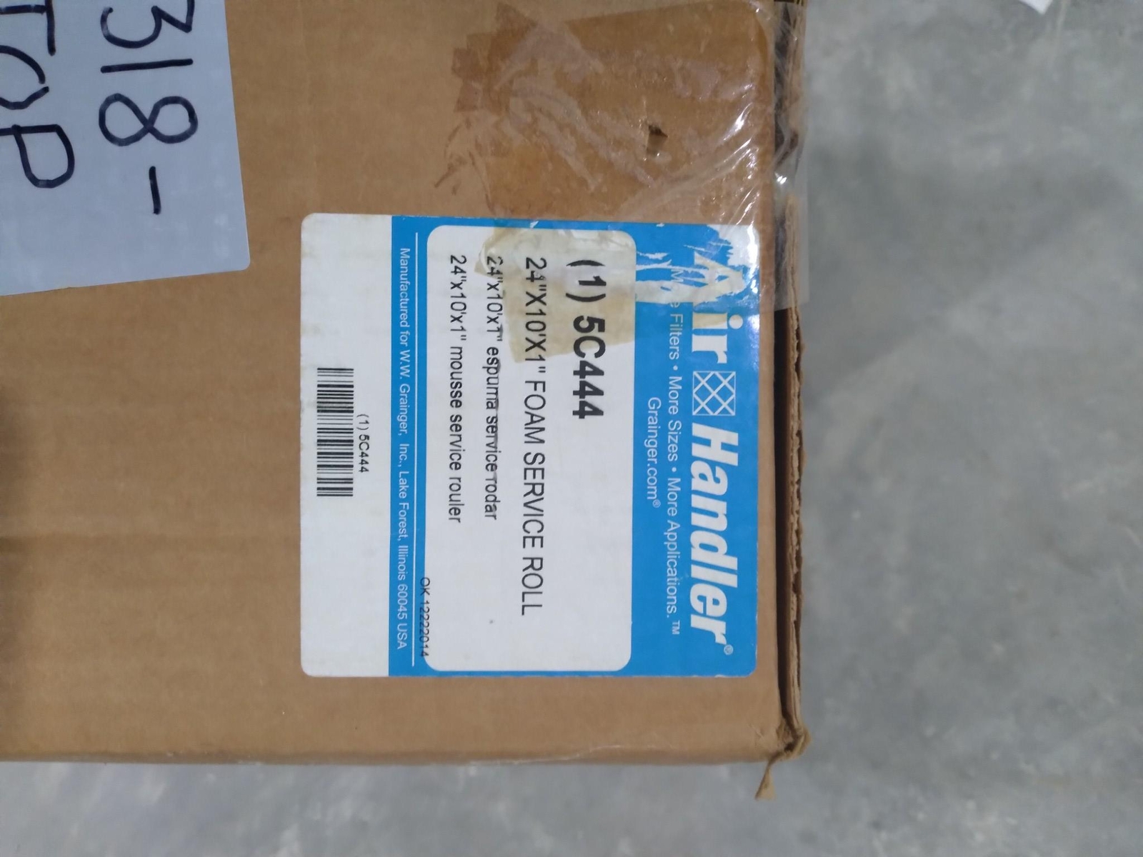 AIR HANDLER 5C444 24″X10’X1″ FOAM SERVICE ROLL