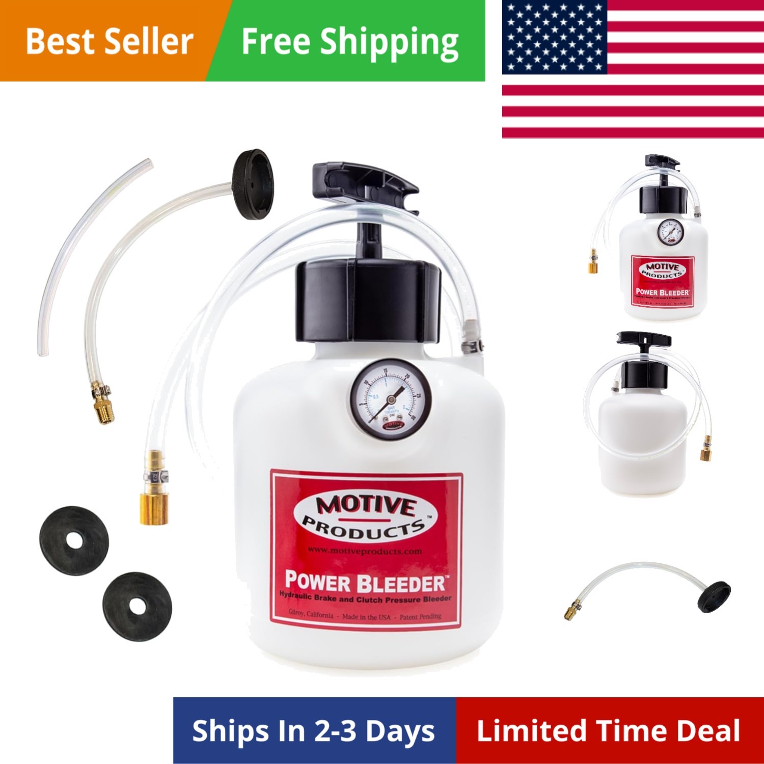 0 Late Model GM Compatible Power Bleeder 2-Quart Tank with Hose and Adapter