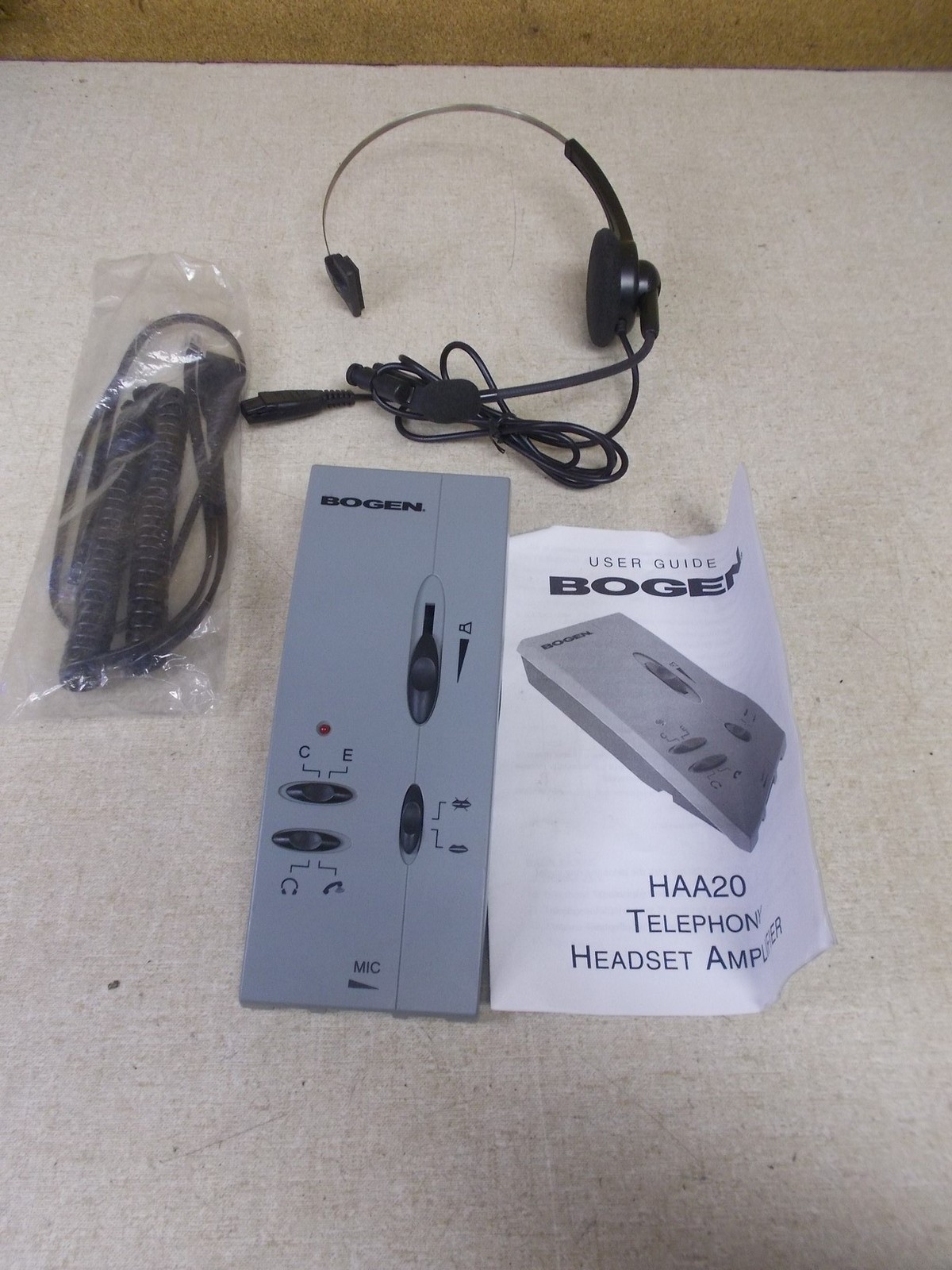 Bogen HAA20 Telephone Headset Amplifier w/ wires and Instructions *FREE SHIP*