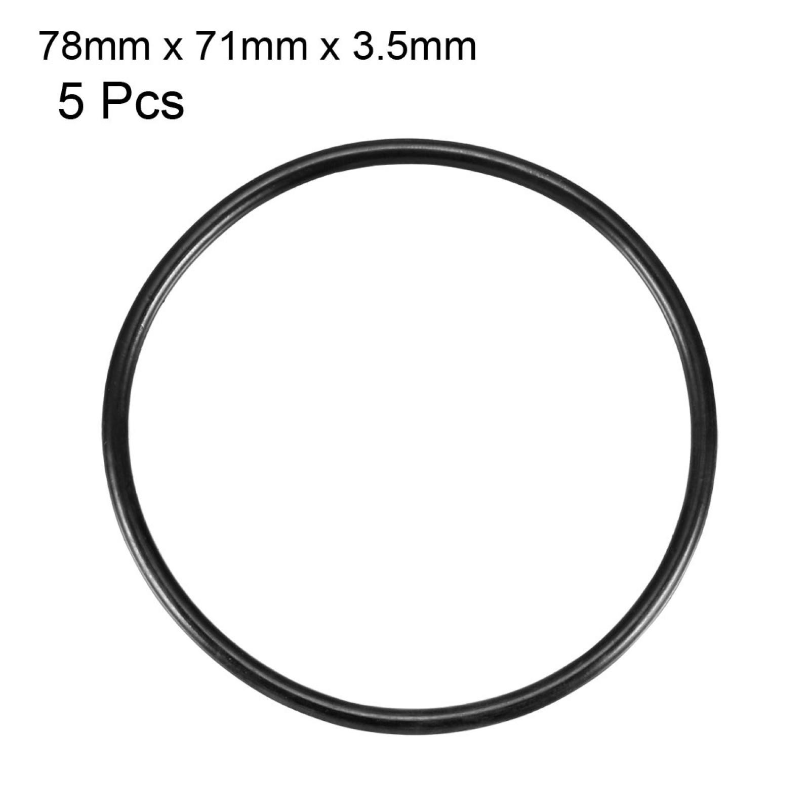 5Pc 78mmx71mmx3.5mm Mechanical Black Rubber O Ring Oil Seal Gaskets