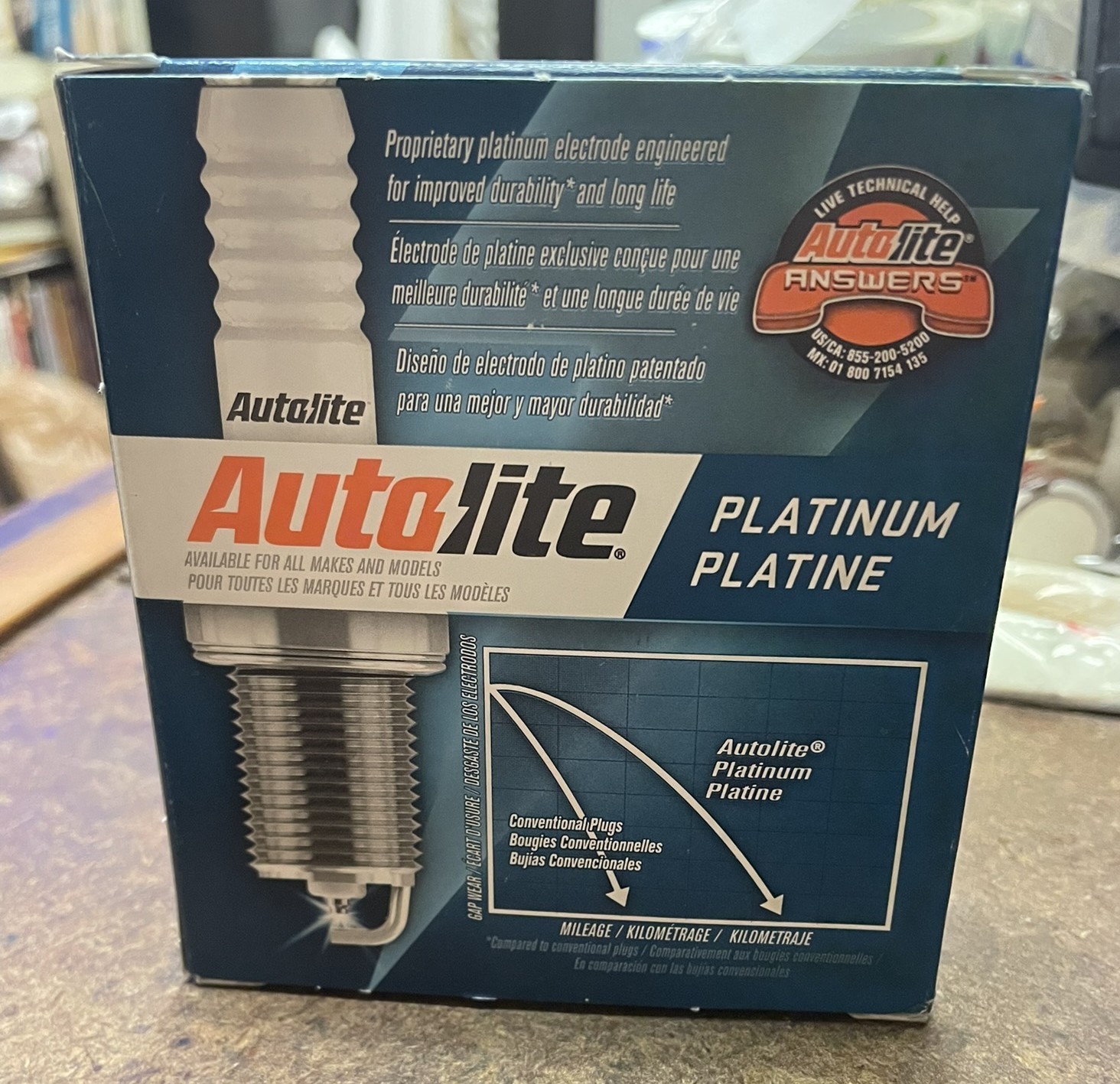 Pack of 4 – Autolite Platinum Spark Plugs – P/N:  AP5263 (NOS)