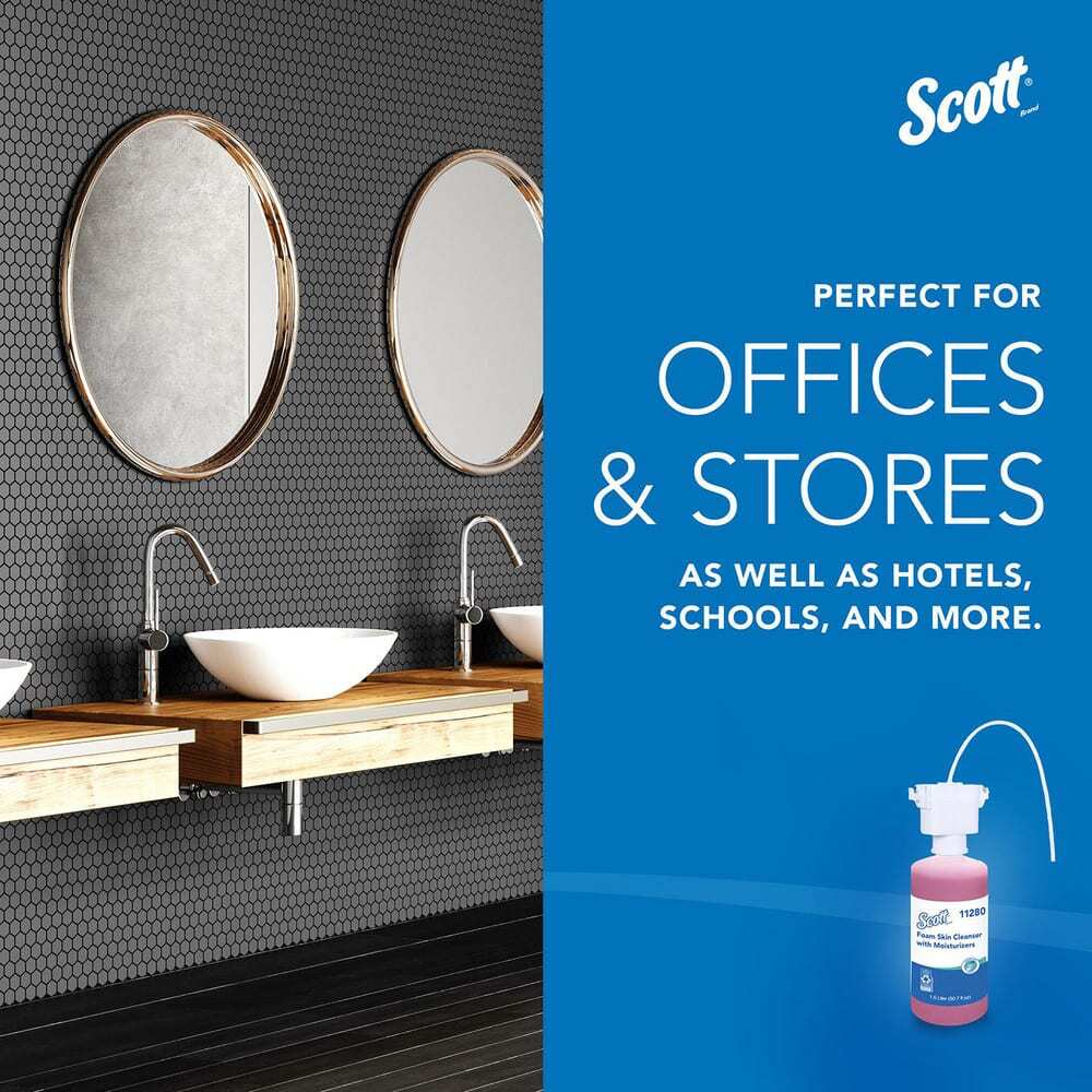 2 Pack Scott Hand Cleaner: 1,500 mL Dispenser Refill, Foam, Pink, Floral Scent