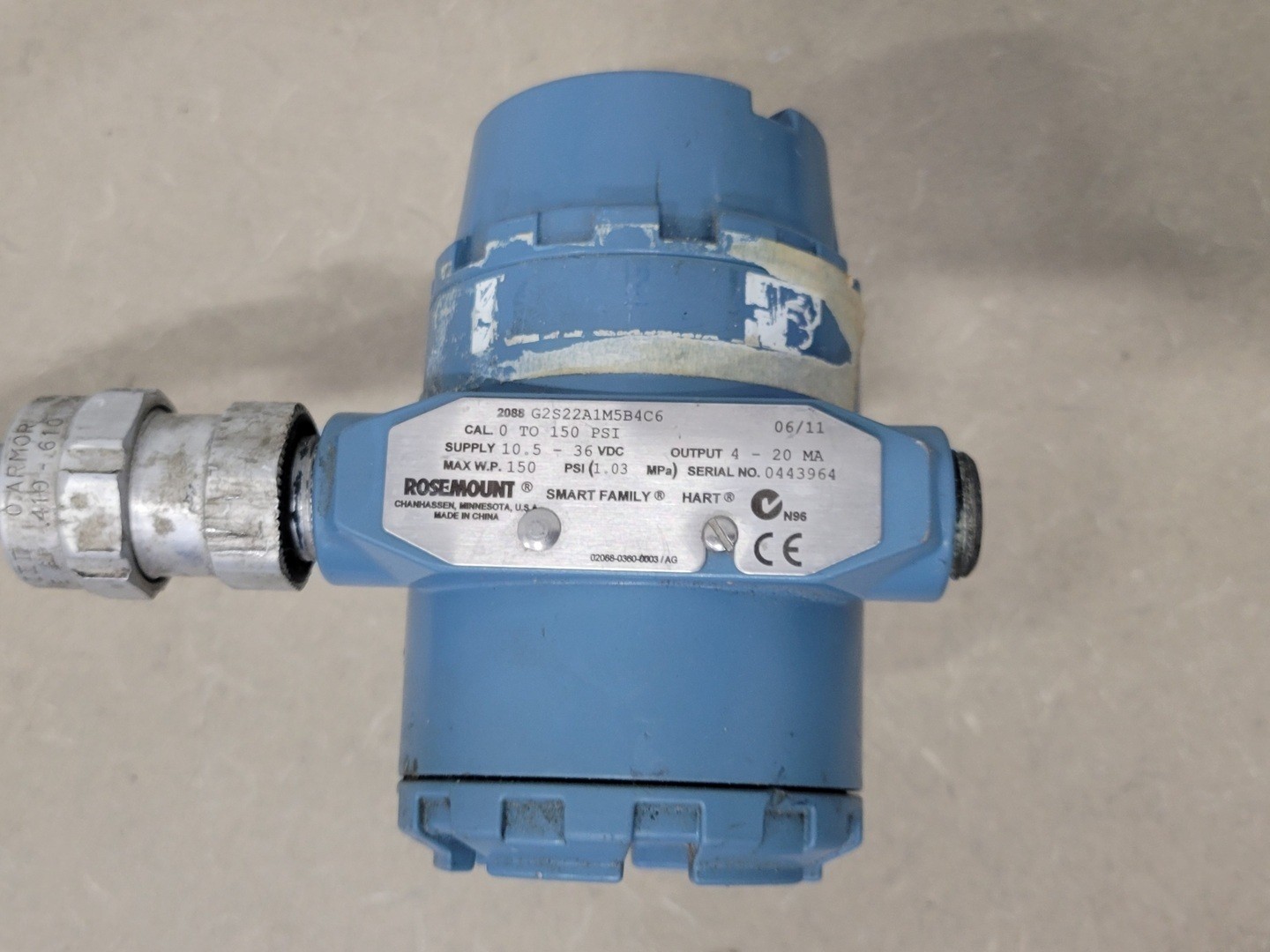 FISHER-ROSEMOUNT 3-15 PSIG Absolute and Gage Pressure Transmitter 2088 G2S22A1M5