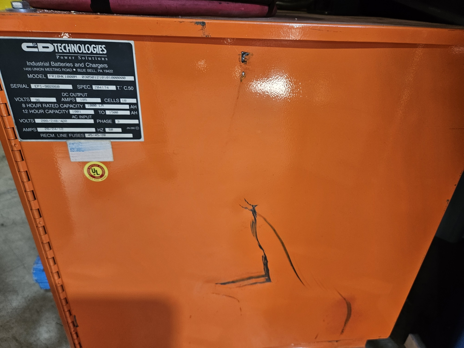 C&D FR12HK850M Ferro Five FR Series 24V Fork Lift Battery Charger 155A 3 Phase