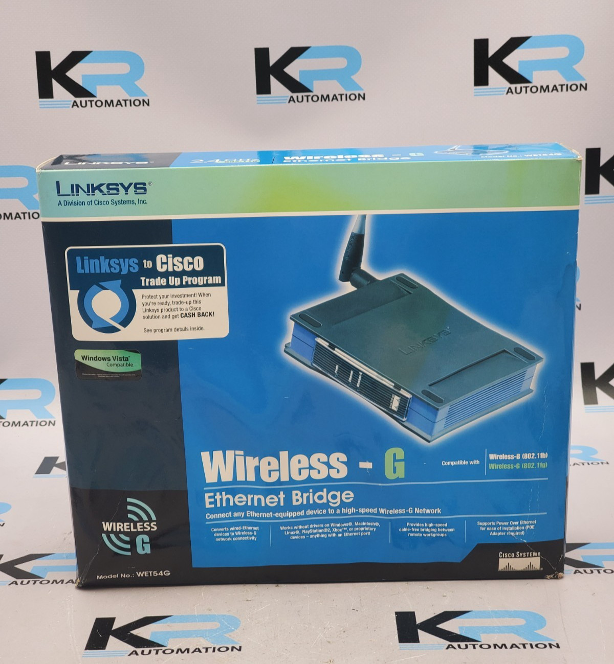 NEW Linksys WET54G Wireless-G Ethernet Bridge 2.4GHz