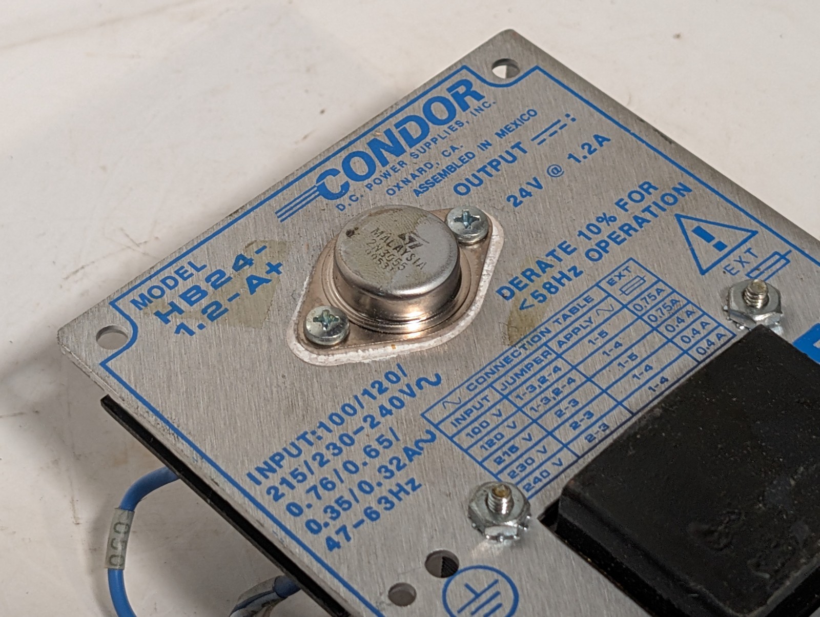 Condor D.C. model HB24-1.2-A+ industrial general purpose power supply, 240VAC