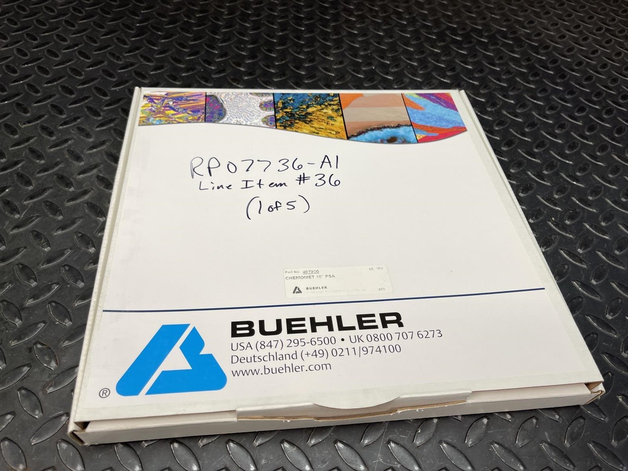 Buehler 40-7920 Chemomet 10″ PSA Polishing Cloths, Box of 10
