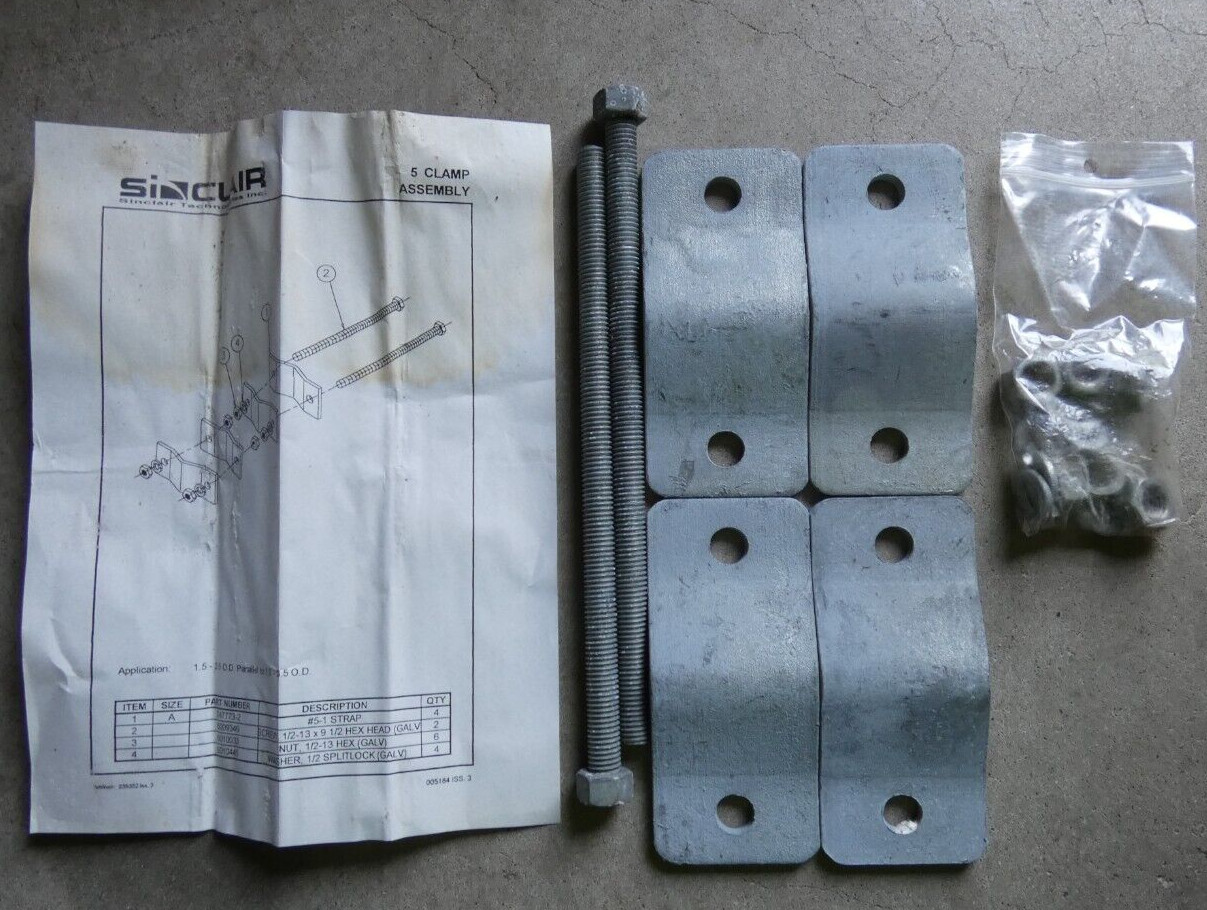 New Sinclair Clamp Set for Pipes from 1.5″ up to 3.5″ Model # 5