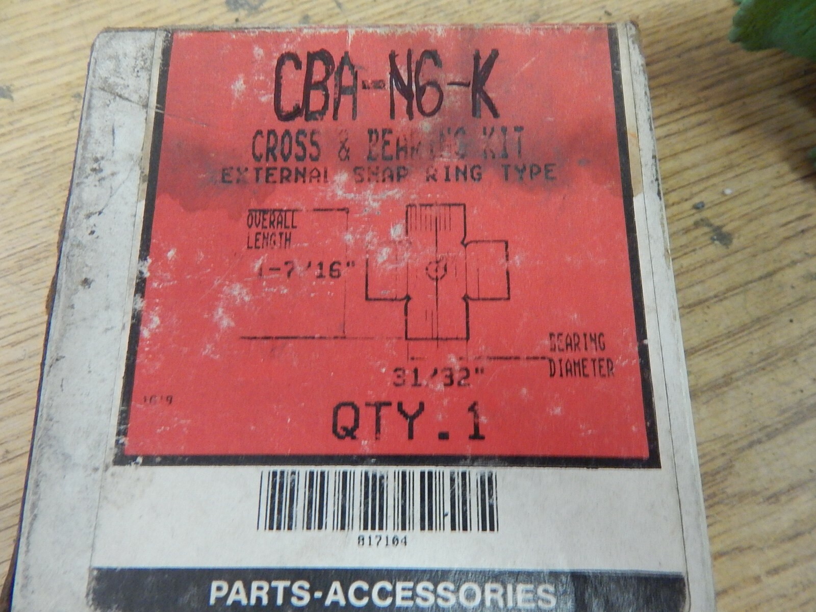 NEW Tisco CBA-N6-K Cross & Bearing Kit External Snap Ring Type