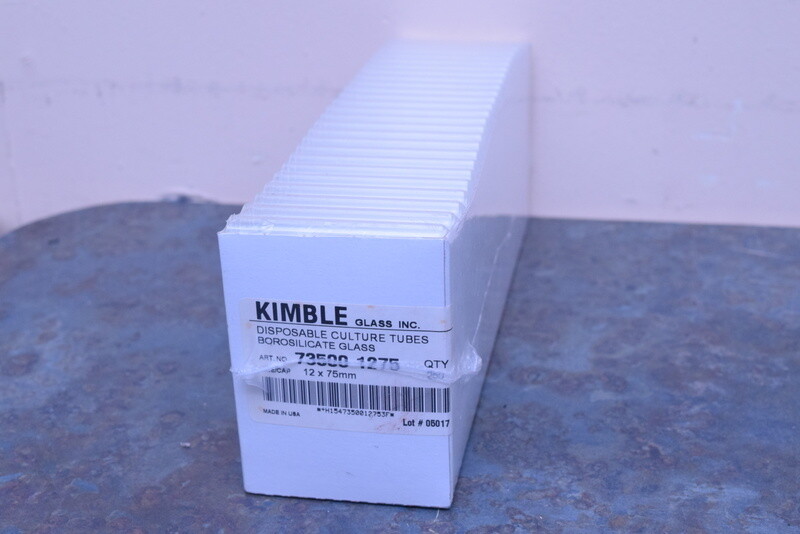 KIMBLE GLASS DISPOSABLE CULTURE TUBES BOROSILICATE GLASS 73500 1275 12X 75MM SI