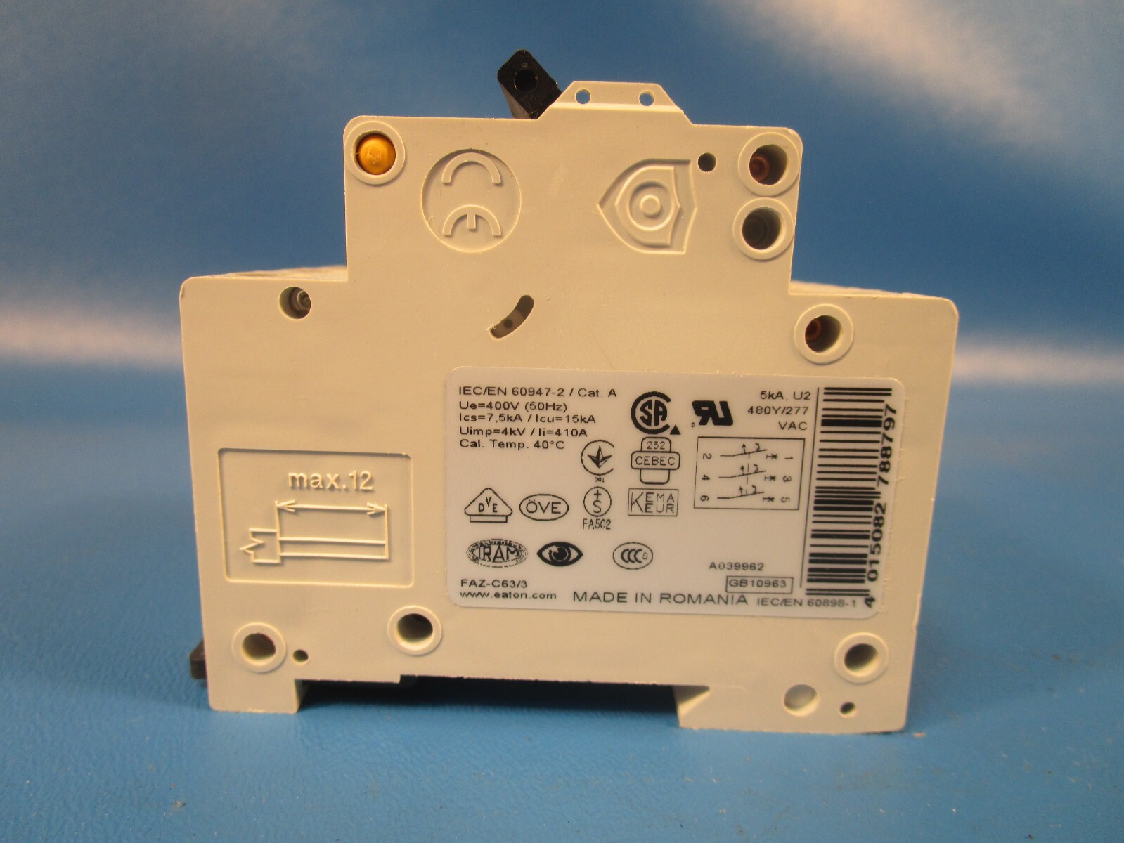 EATON FAZ-C63/3, 278879, Moeller Miniature Circuit Breaker, 63 A,15 kAIC