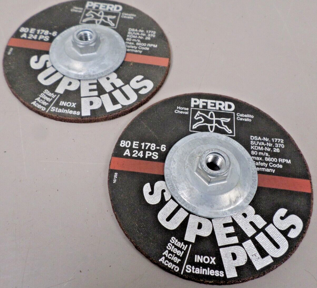 2 – PFERD SUPER PLUS 80 E 178-6 Grinding Wheels A 24 PS