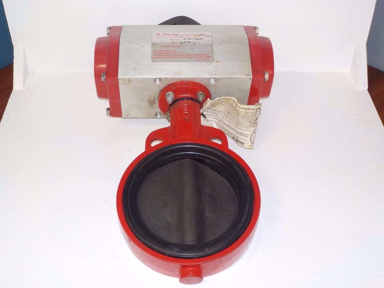 BRAY CONTROLS 92-1180-11300-532 USED ACTUATOR W/ BUTTERFLY VALVE 92118011300532