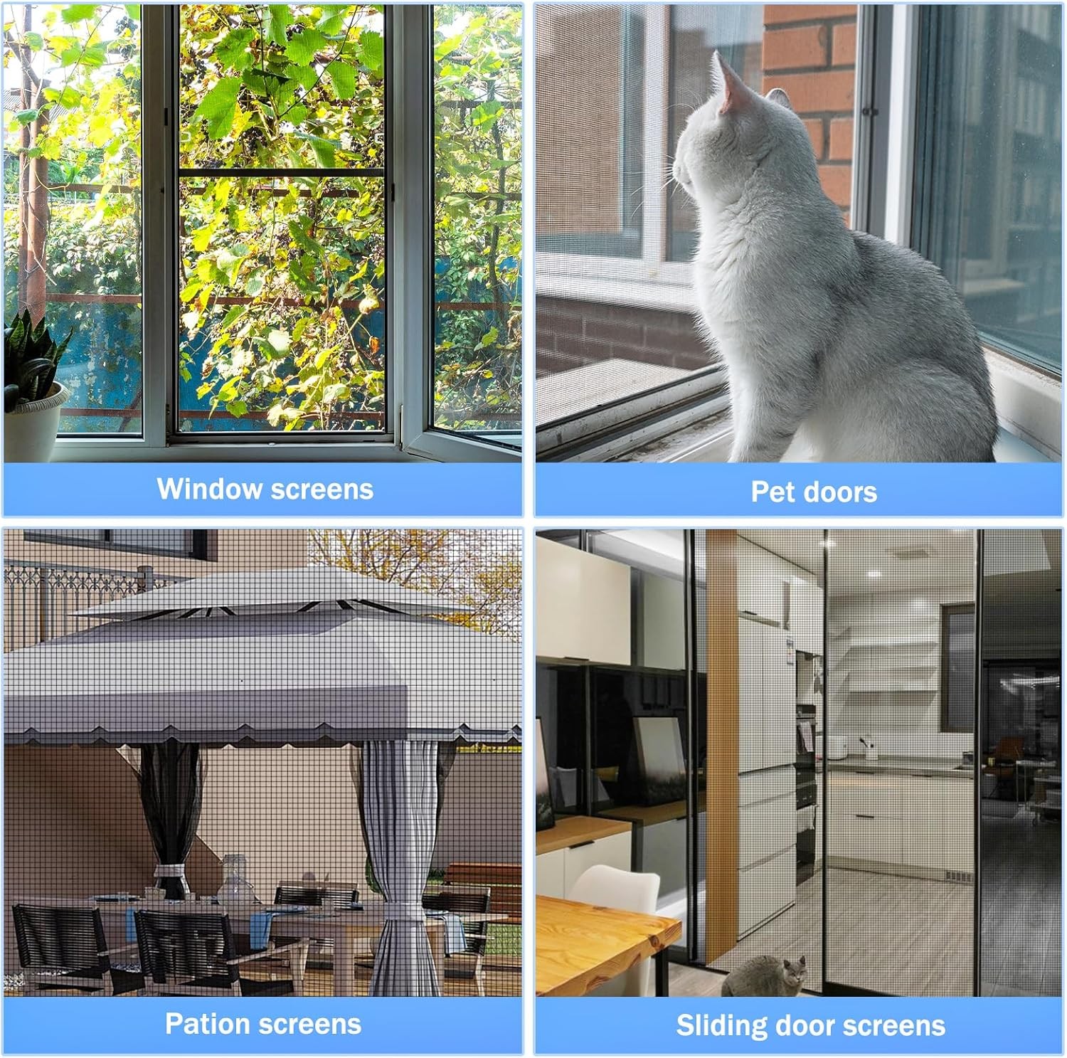 48″x102″ Windows Screen Mesh,Fiberglass Window Mesh, Door Black