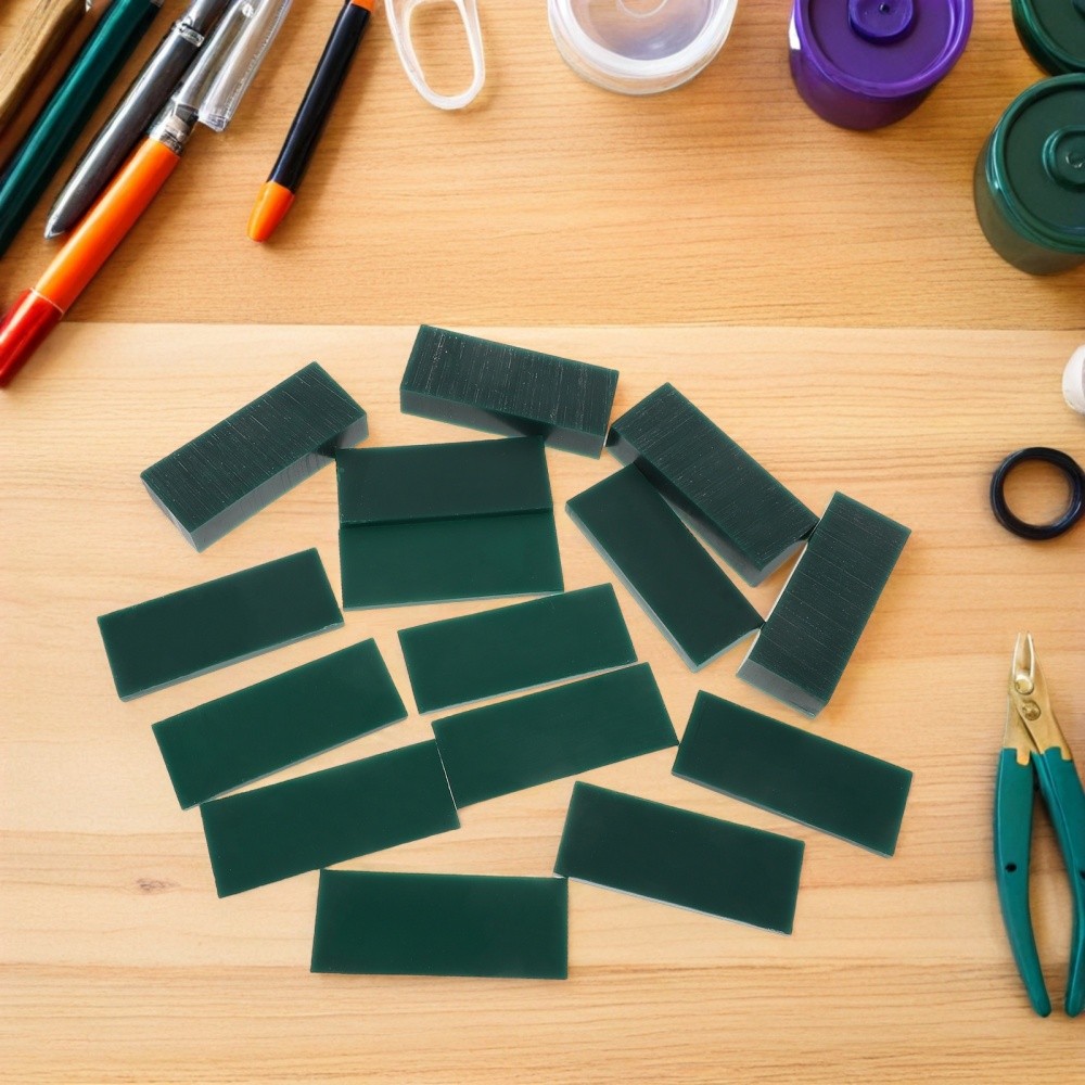 15Pcs Jewelry Carving Wax Sheets Green Modeling Wax Blocks for Casting and Craft