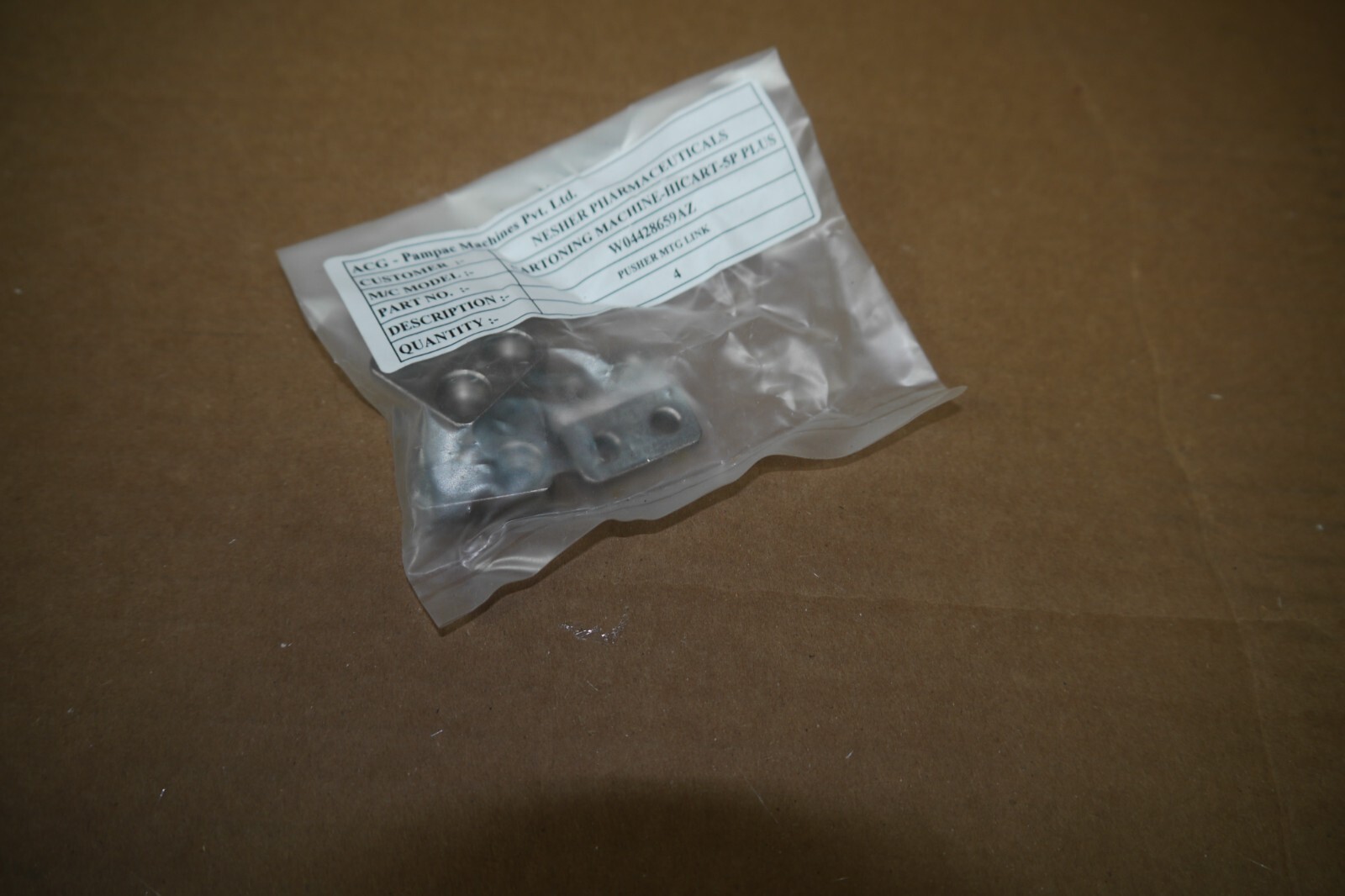 ACG HiCart Plus Nesher W04428659AZ Pusher MTG Link for Cartoning Machine