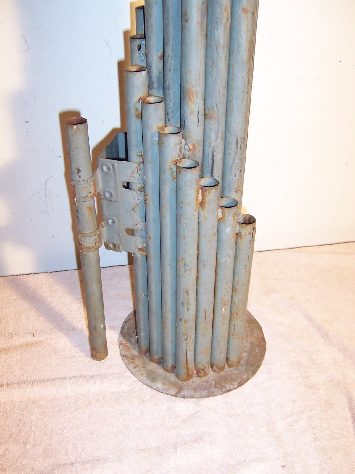 Vintage Industrial Art Spiral Boiler Exhaust Whistle Steam Caliope Tubes 36″