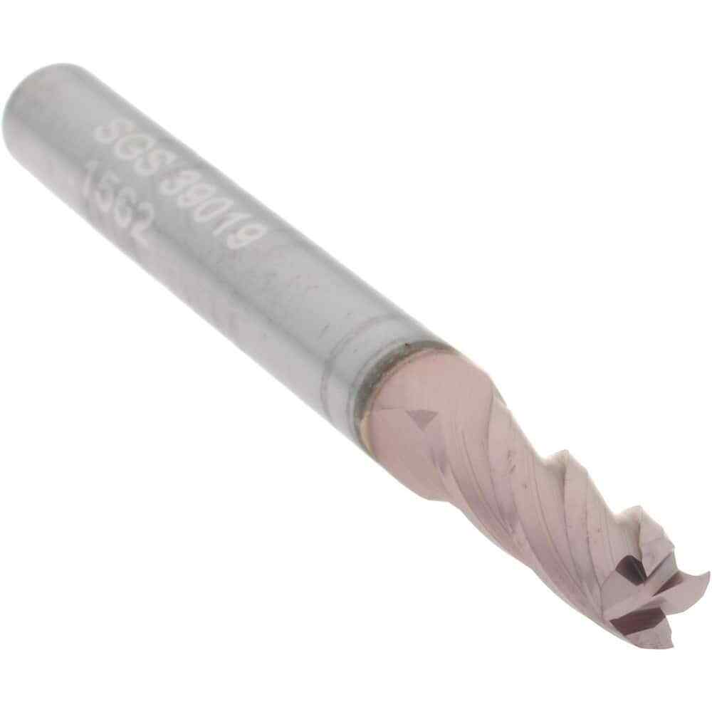 SGS 39019 Square End Mill: 5/32″ Dia, 1/2″ LOC, 3/16″ Shank, 2″ OAL, 4 Flutes