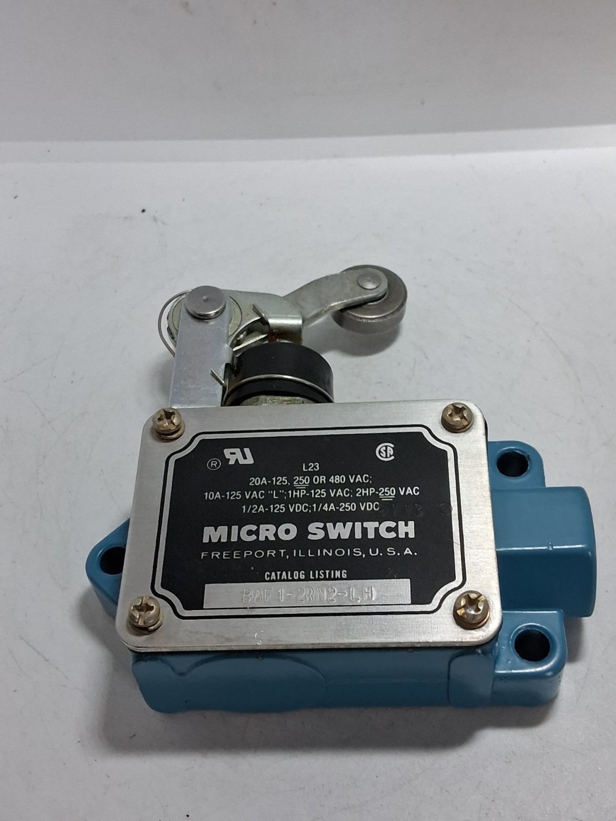 HONEYWELL BAF1 2RN2-LH LIMIT SWITCH 20A 125/250 OR 480VAC ROLLER ACTUATOR NNB