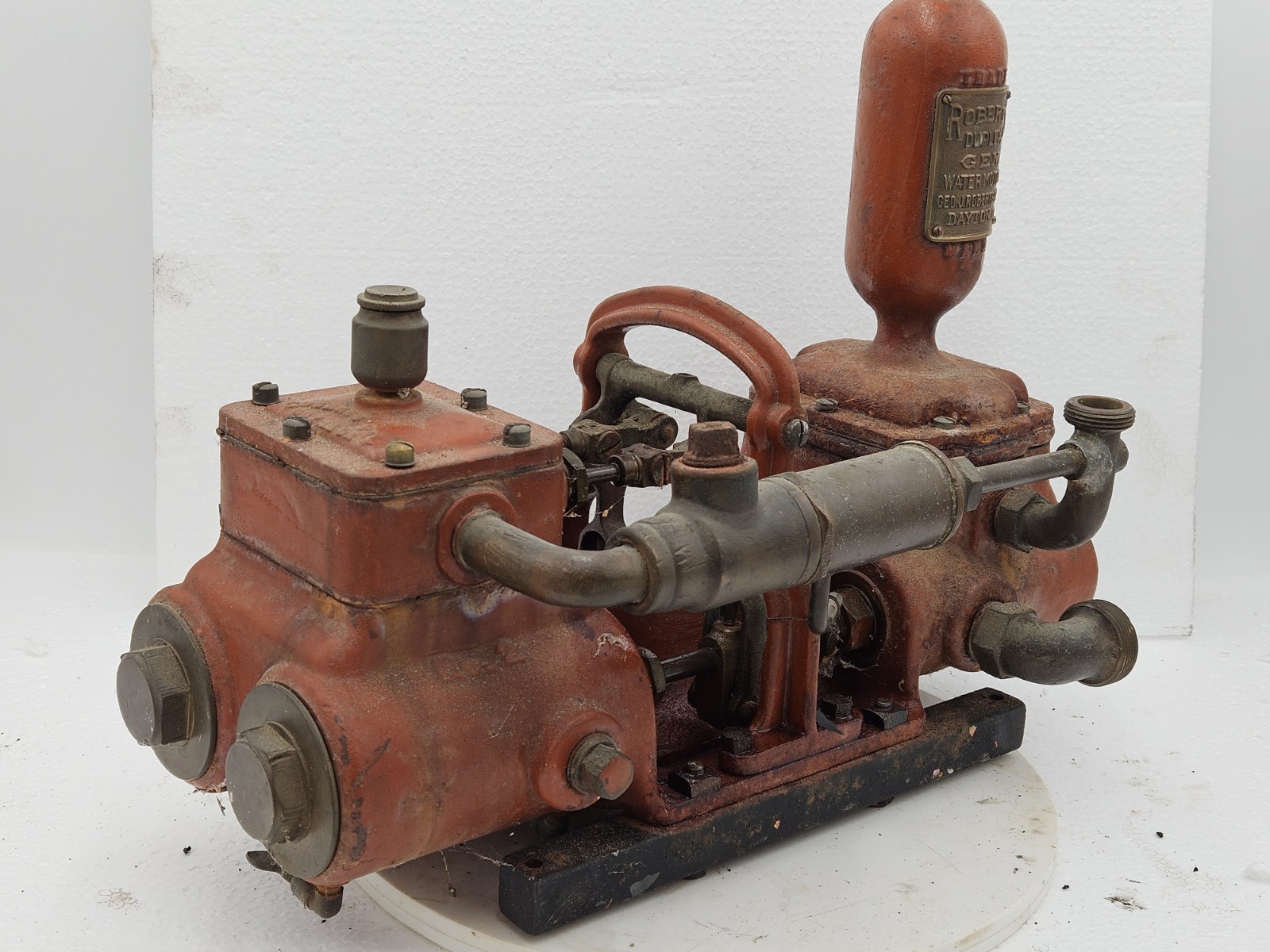 Antique Original Roberts Duplex water motor, STEAM PUMP Steam Engine Dayton Ohio