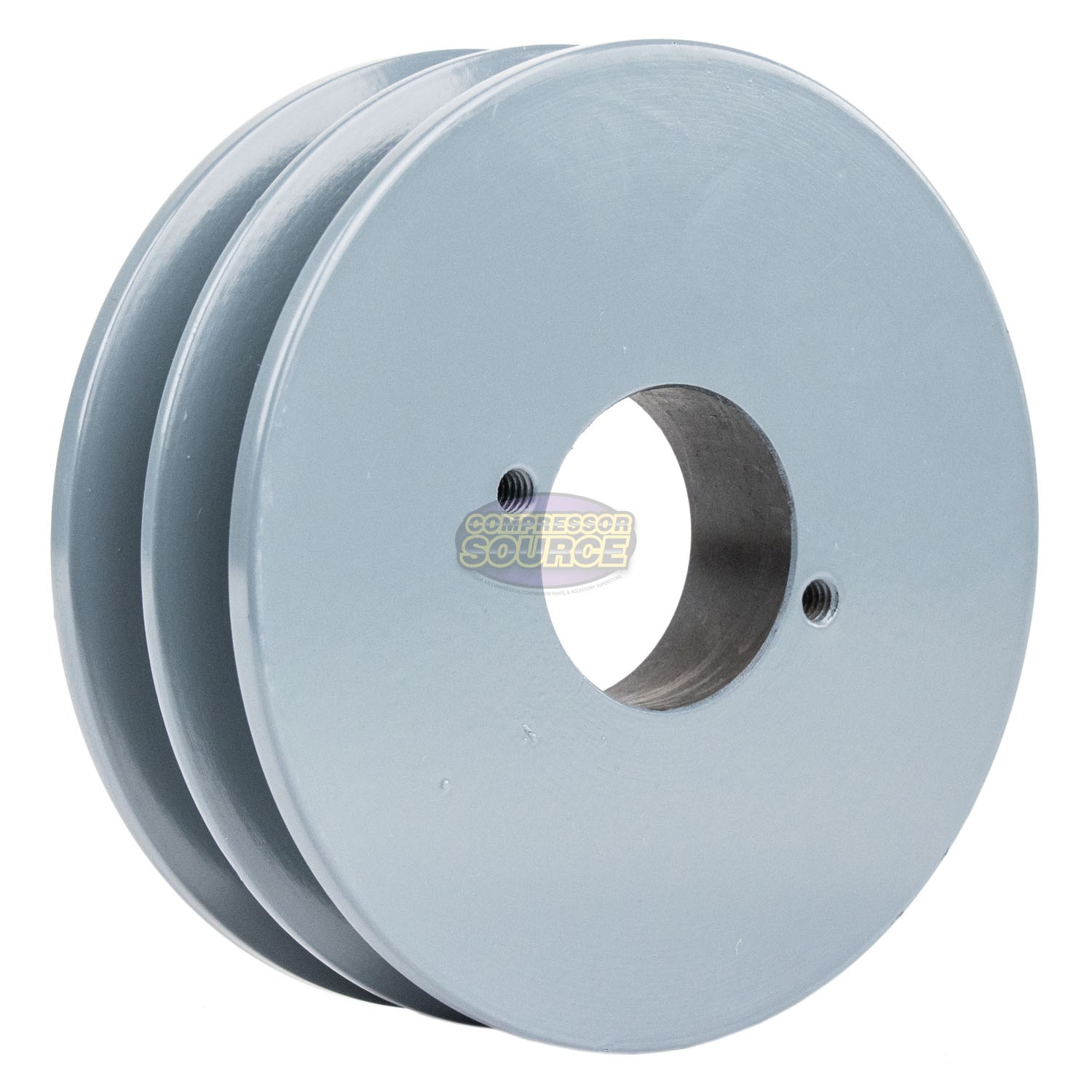 Cast Iron 5″ Dual Groove Pulley 2 Belt B Section 5L with 1-1/8″ Sheave Bushing