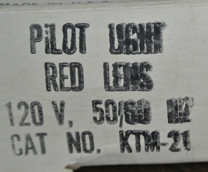 SYLVANIA / GTE KTM-21 PILOT LIGHT – RED LENS – 120V, 50/60Hz – NEW SURPLUS