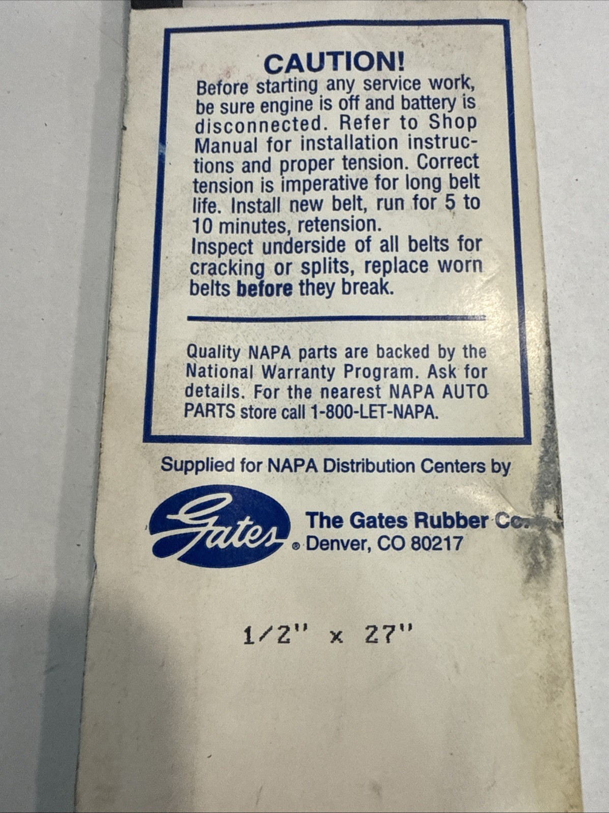 Napa 4L270 By Gates 1/2″ x 27″ Made In USA Farm Tractors Mowers Lawn & Garden