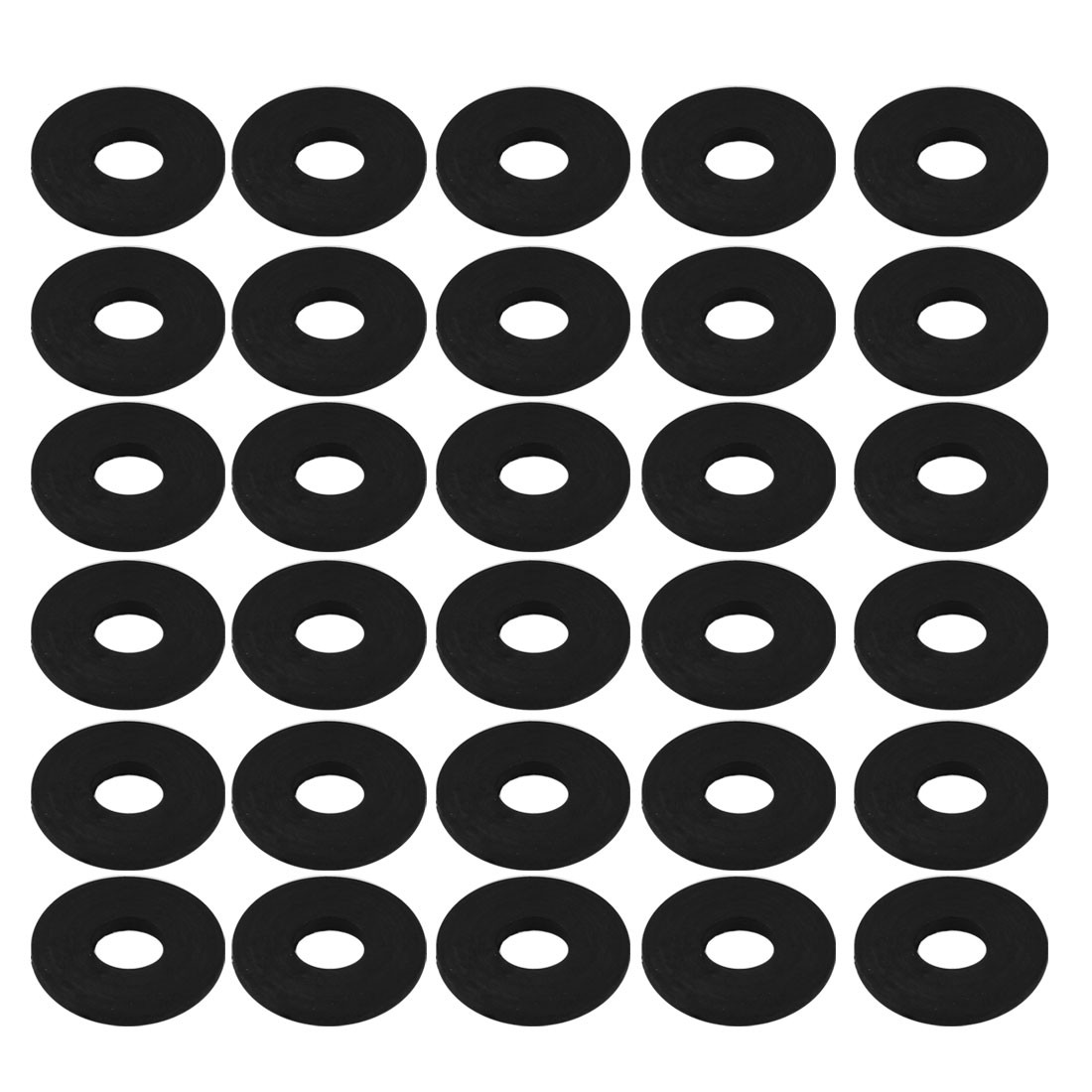 30Pc Black Rubber Round Flat Washer Assortment Size 8x21x2mm Flat Washer